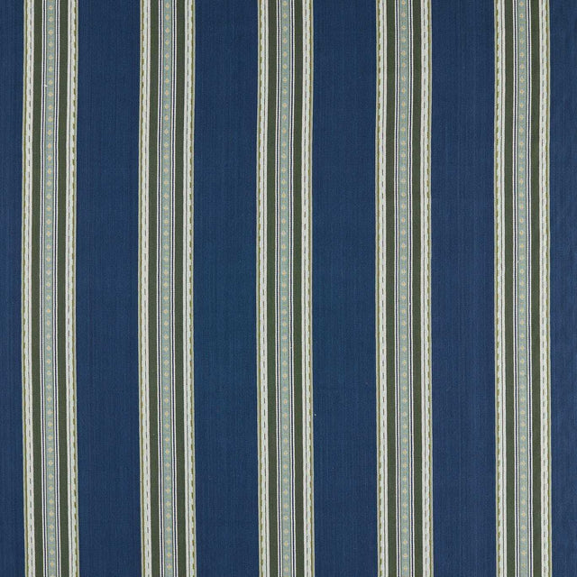 Morris & Co Pimlico Stripe Indigo/Forest Fabric