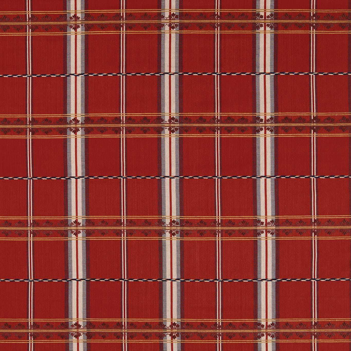 Morris & Co Hanover Check Madder Fabric