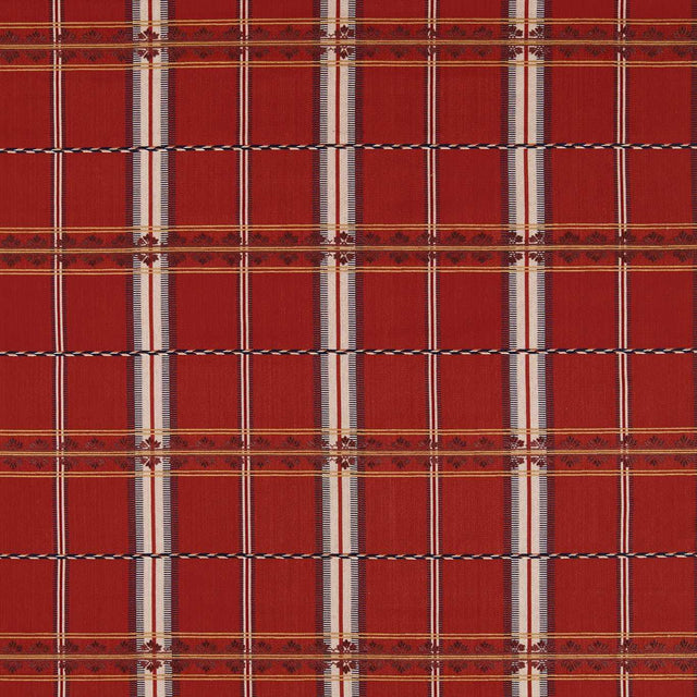 Morris & Co Hanover Check Madder Fabric