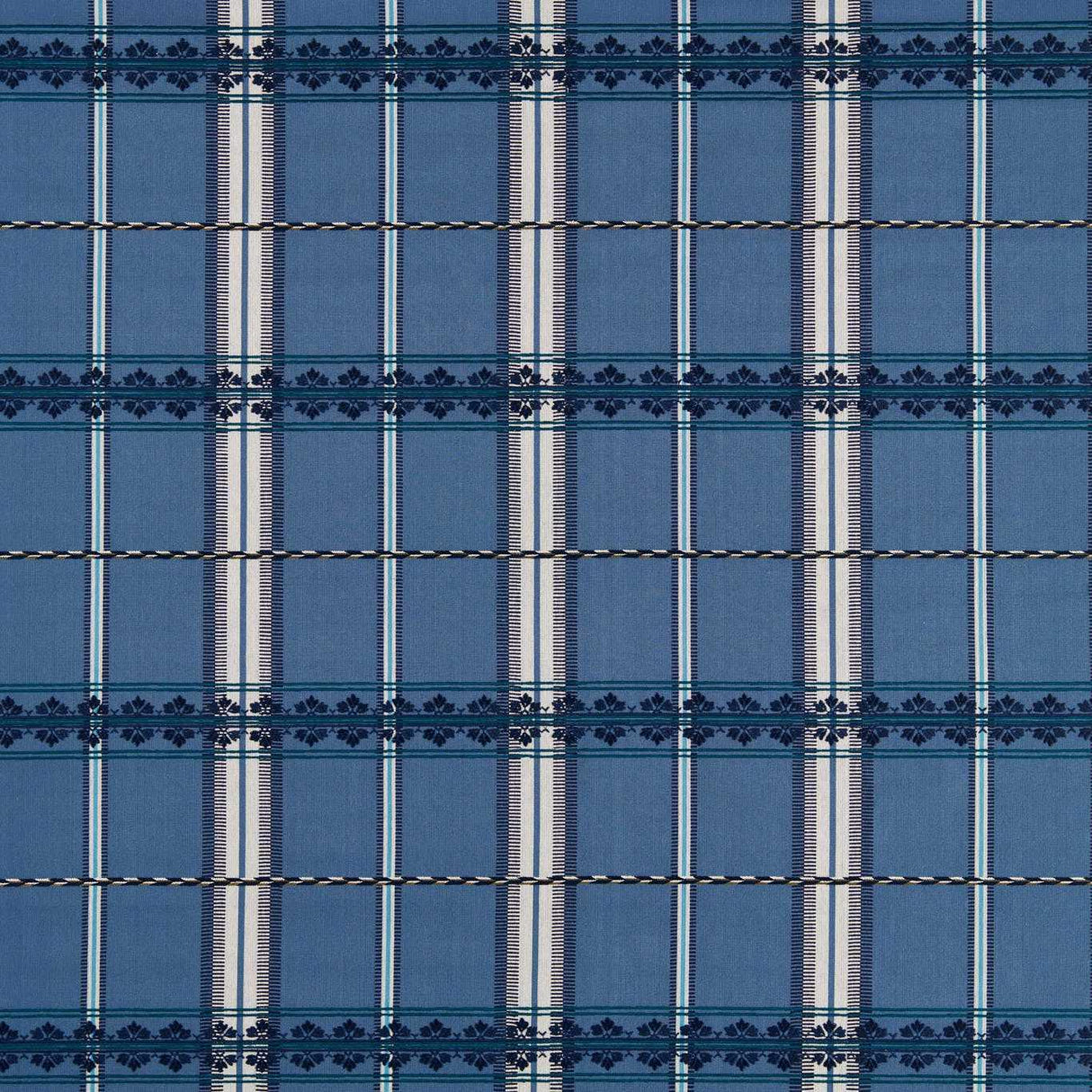 Morris & Co Hanover Check Indigo Fabric