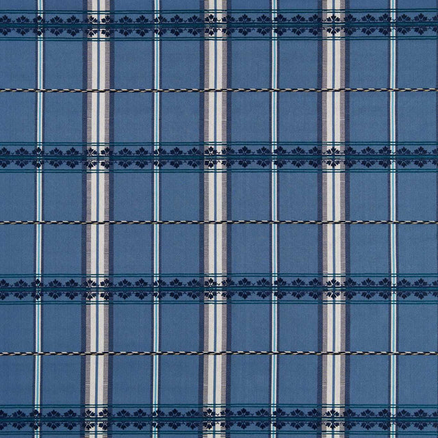 Morris & Co Hanover Check Indigo Fabric