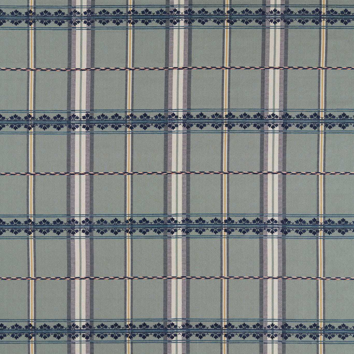 Morris & Co Hanover Check Teal/Indigo Fabric