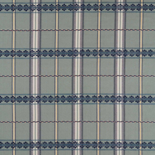 Morris & Co Hanover Check Teal/Indigo Fabric
