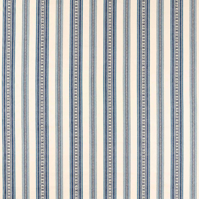 Morris & Co Dallington Stripe Indigo Fabric