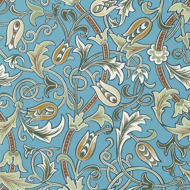 Morris & Co Scrolling Tulip Woad/Thyme Wallpaper