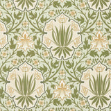 Morris & Co Iris & Rose Bayleaf/Weld Wallpaper