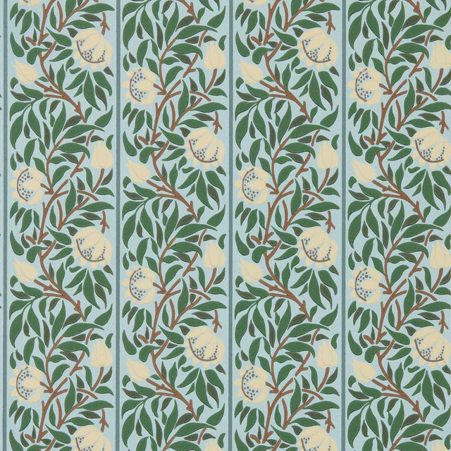 Morris & Co Peony Trellis Soft Blue/Nettle Wallpaper