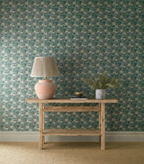 Morris & Co Peony Trellis Soft Blue/Nettle Wallpaper