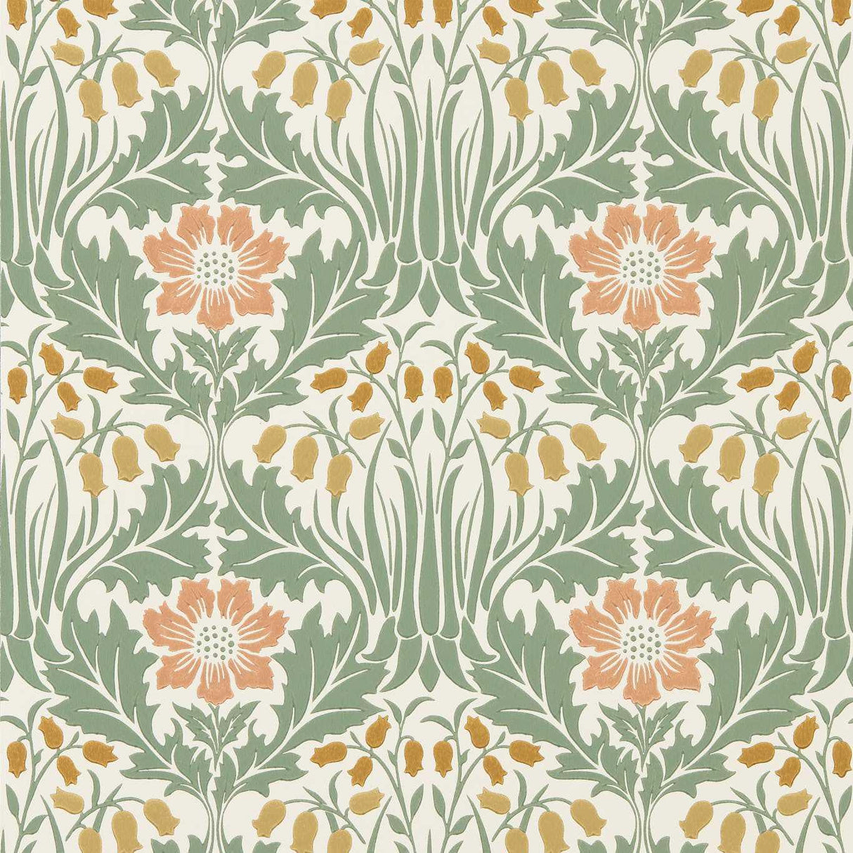 Morris & Co Woodbell & Anemone Rose/Sage Wallpaper