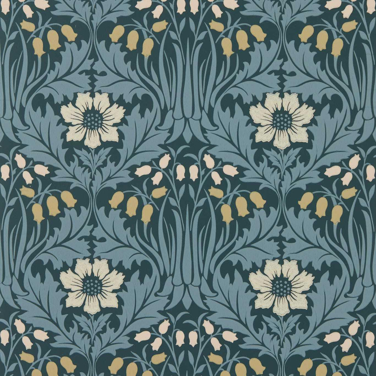 Morris & Co Woodbell & Anemone Indigo Wallpaper