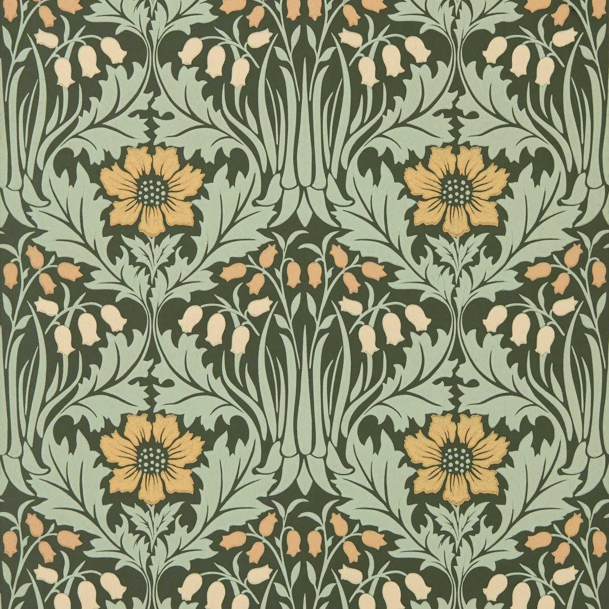 Morris & Co Woodbell & Anemone Bayleaf/Manilla Wallpaper