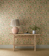 Morris & Co Wild Tulip & Vine Rose/Linen Wallpaper