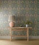 Morris & Co Daisy & Oak Powder Blue/Blush Wallpaper