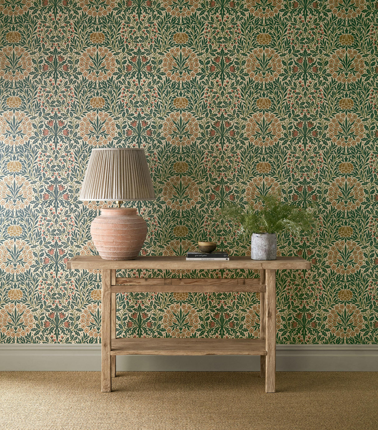 Morris & Co Daisy & Oak Madder/Teal Wallpaper
