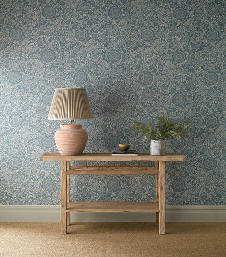 Morris & Co Chamomile China Blue Wallpaper