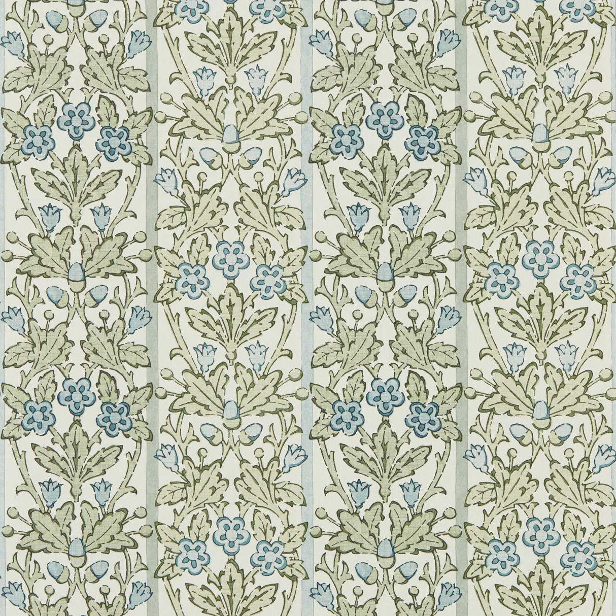 Morris & Co Oak & Blossom Thyme/Woad Wallpaper