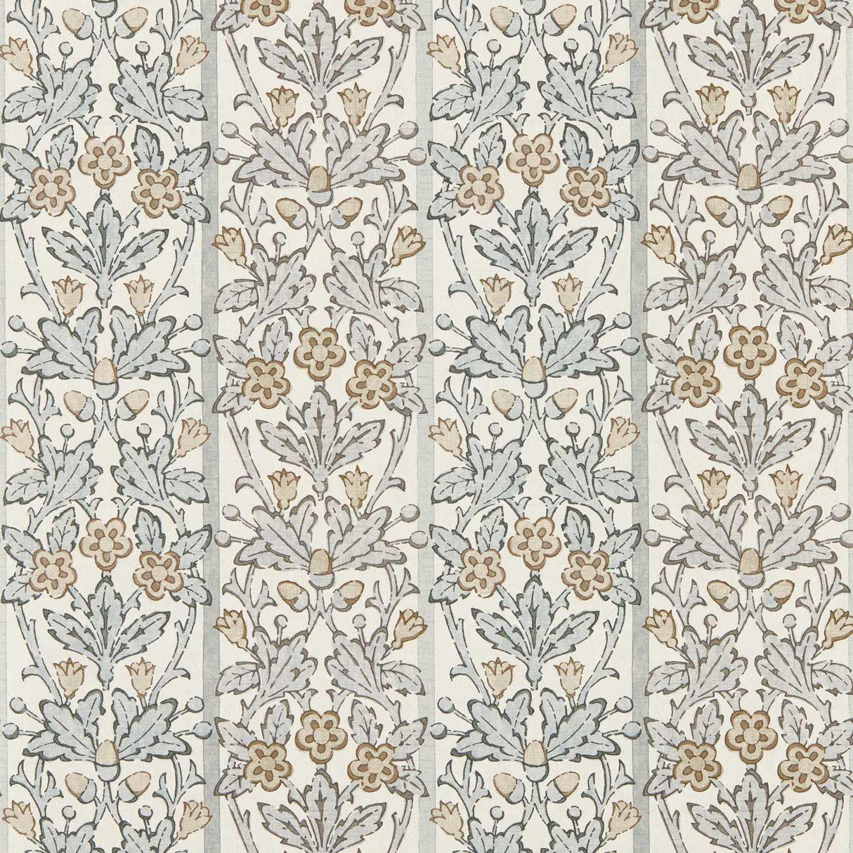 Morris & Co Oak & Blossom Mineral Blue/Linen Wallpaper
