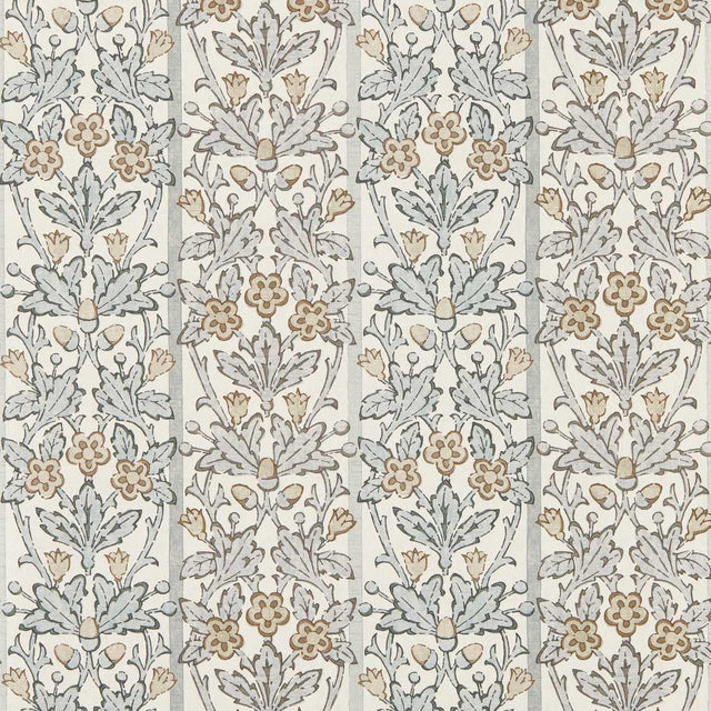 Morris & Co Oak & Blossom Mineral Blue/Linen Wallpaper