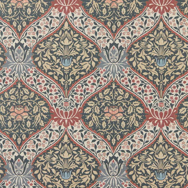 Morris & Co Norbury Brick/Teal Wallpaper