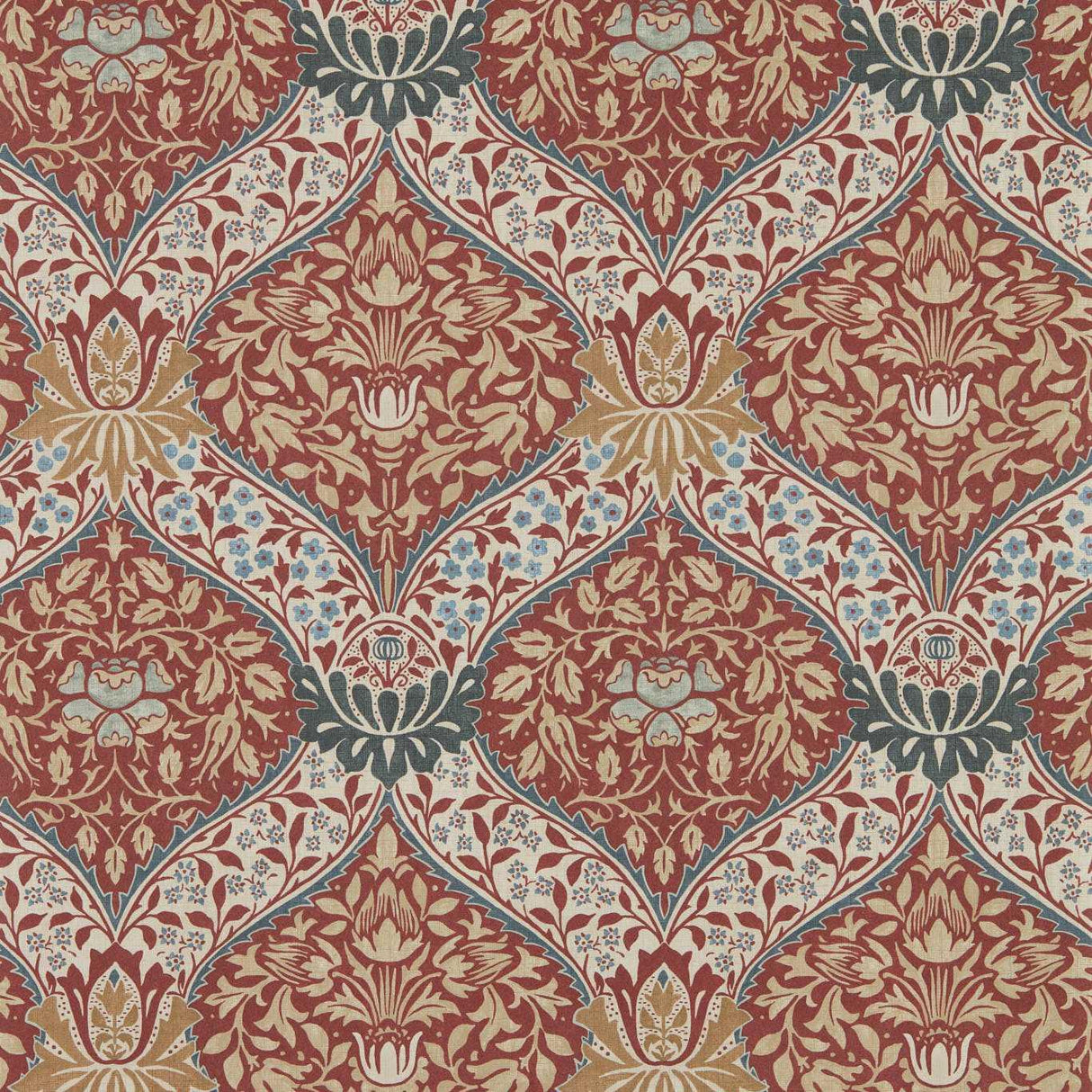 Morris & Co Norbury Slate/Madder Wallpaper