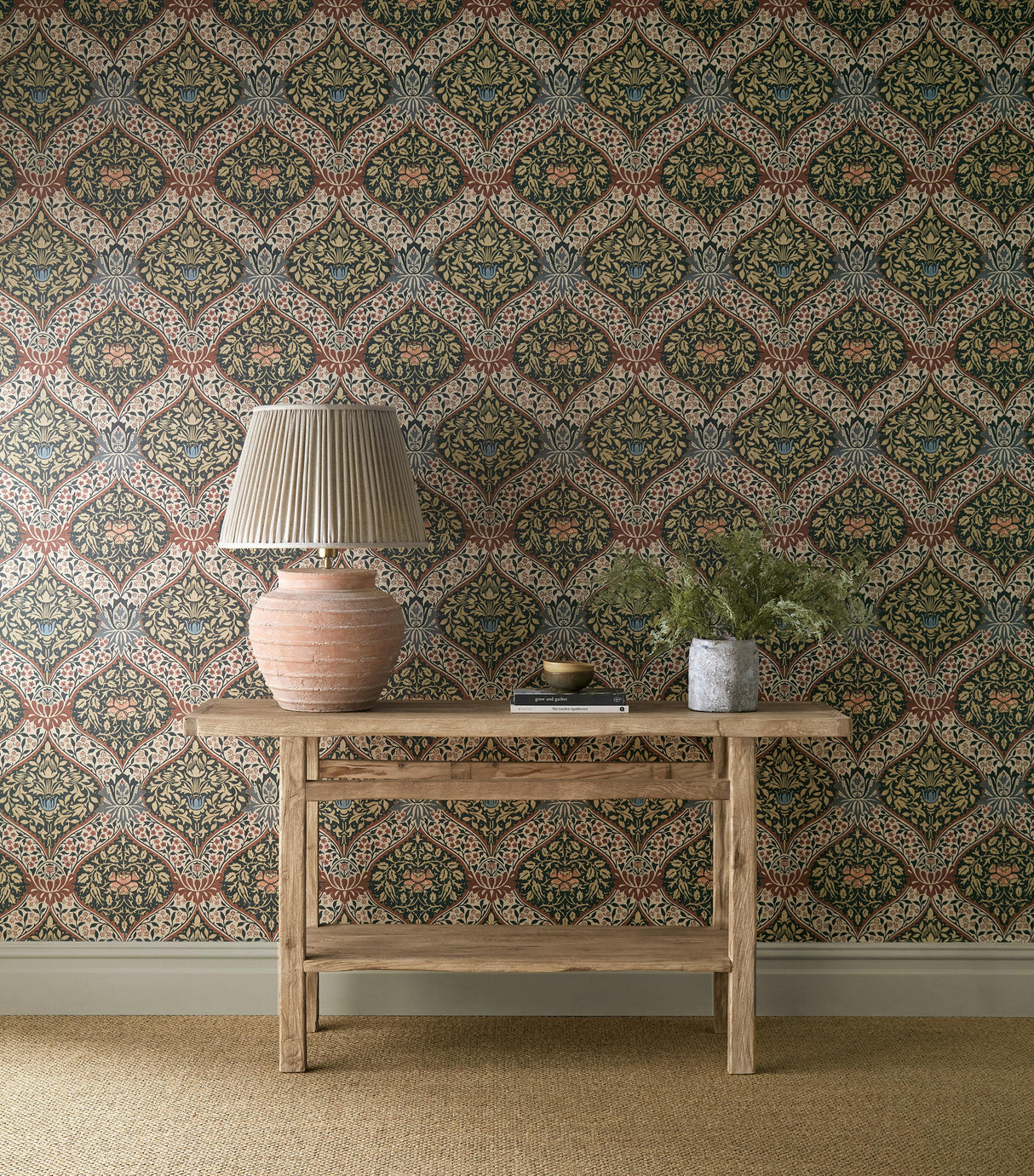 Morris & Co Norbury Slate/Madder Wallpaper