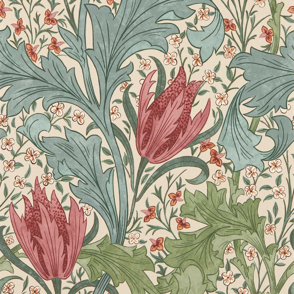 Morris & Co Lent Lily Plum/Bayleaf Wallpaper