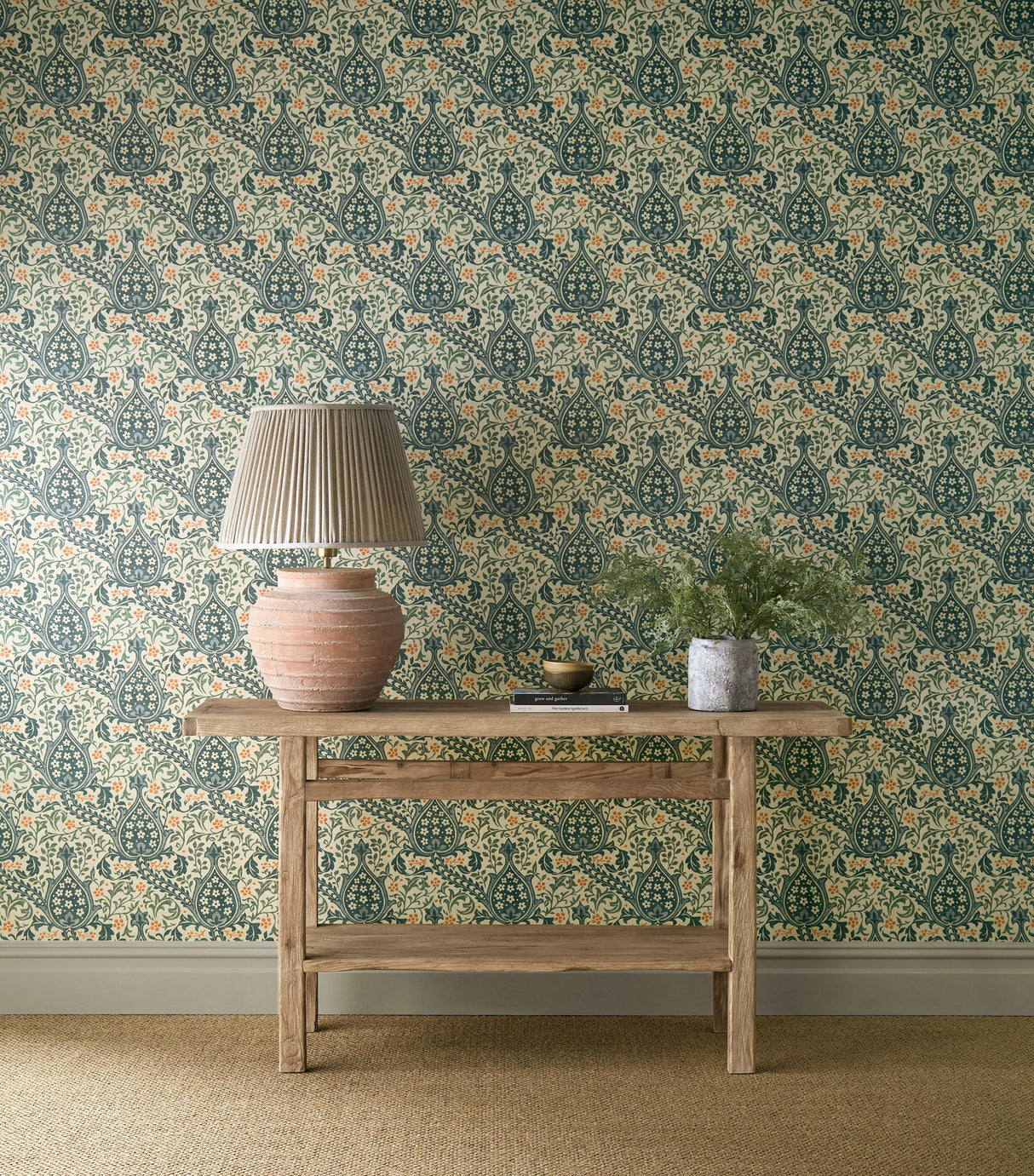 Morris & Co Persian Tulip Teal Wallpaper