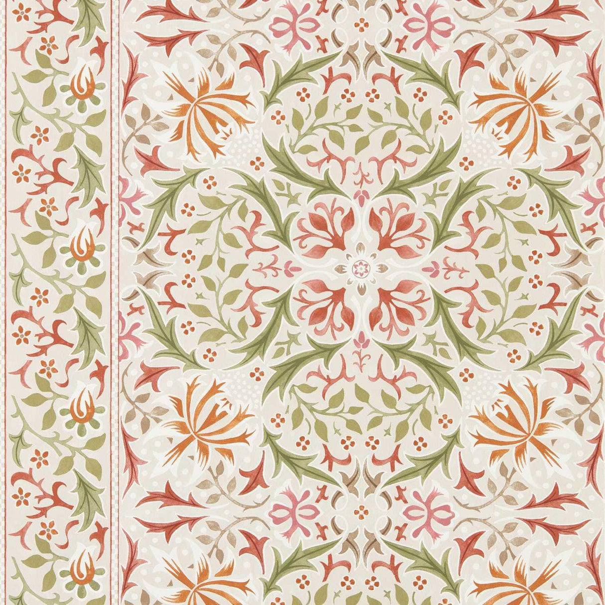Morris & Co Walthamstow Rose/Nettle Wallpaper