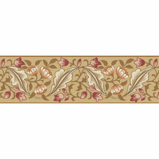 Morris & Co Bluebell & Peony Border Gold/Madder Wallpaper