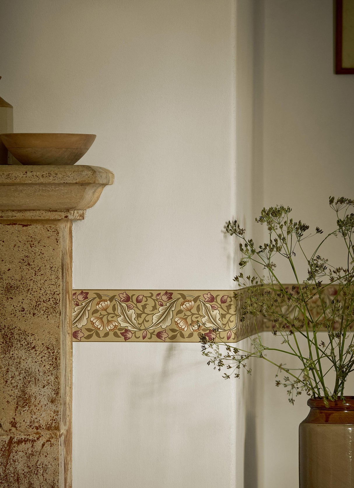 Morris & Co Bluebell & Peony Border Gold/Madder Wallpaper