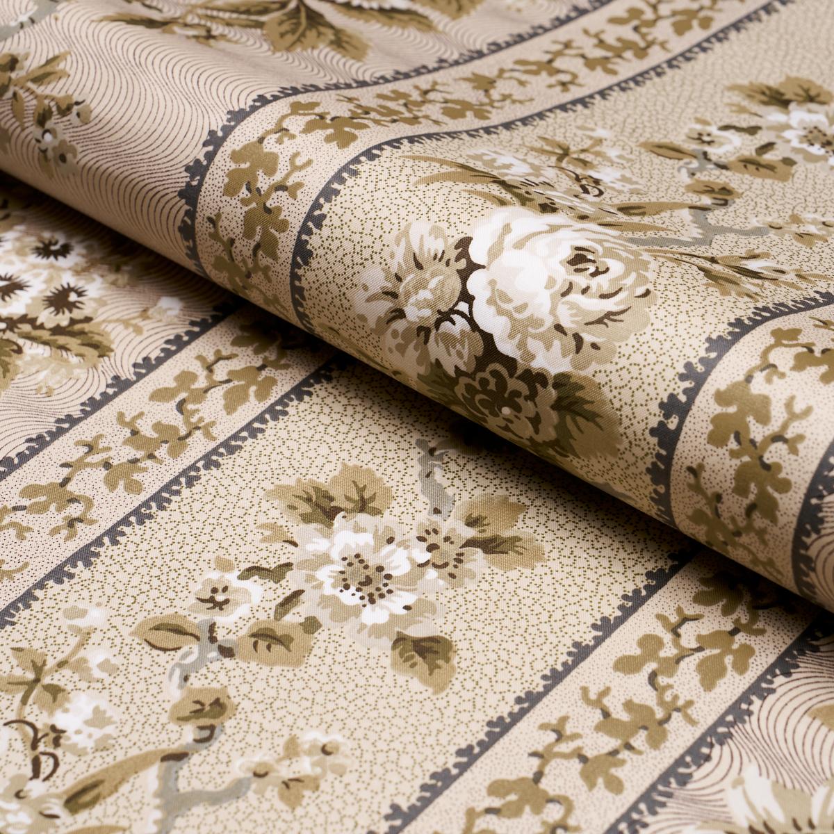 Schumacher Elizabeth Chintz Neutral Fabric