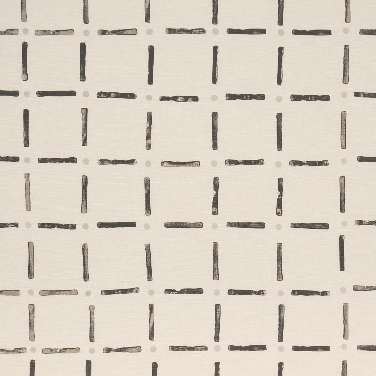 Schumacher Drifting Grid Black Fabric