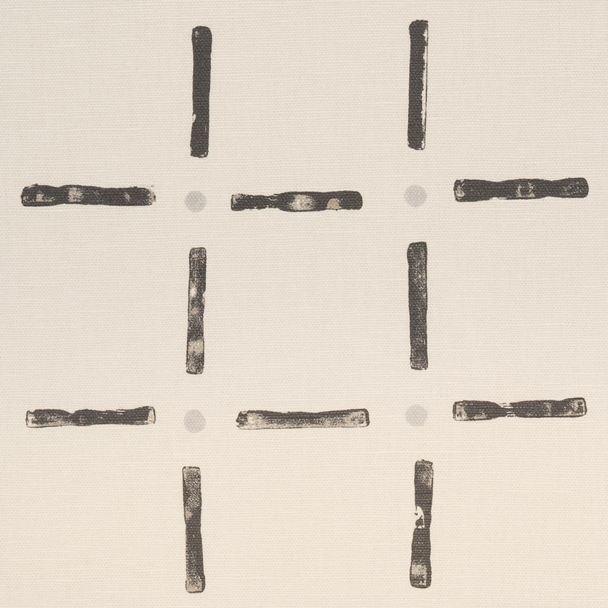 Schumacher Drifting Grid Black Fabric