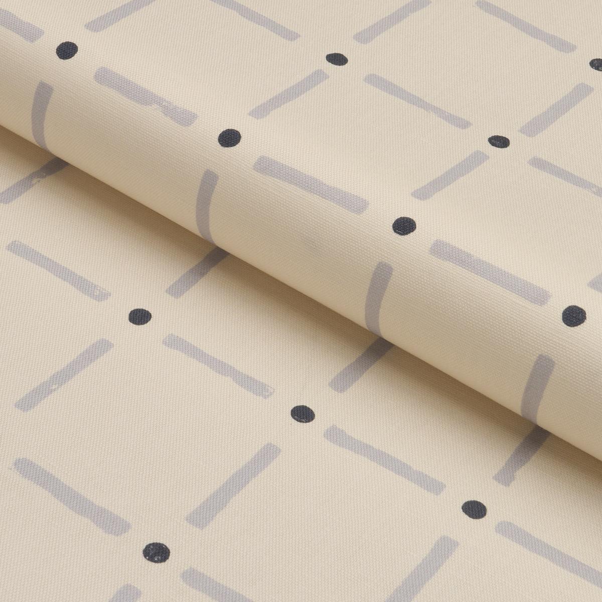 Schumacher Drifting Grid Sky Fabric