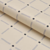 Schumacher Drifting Grid Sky Fabric