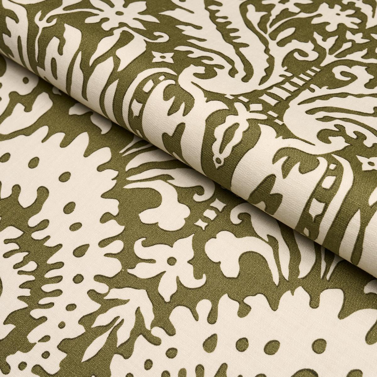 Schumacher Suffolk Damask Olive Fabric