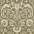 Schumacher Suffolk Damask Olive Wallpaper