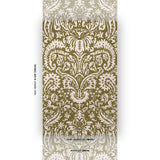 Schumacher Suffolk Damask Olive Wallpaper