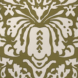 Schumacher Suffolk Damask Olive Wallpaper