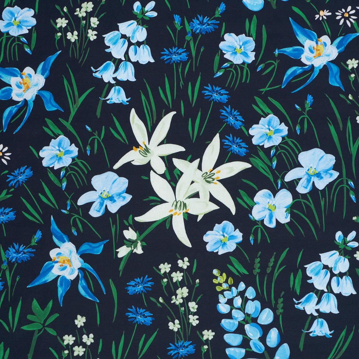 Schumacher Oz Floral Ebony Fabric