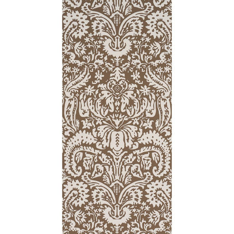 Schumacher Suffolk Damask Brown Wallpaper
