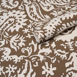 Schumacher Suffolk Damask Brown Wallpaper
