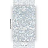 Schumacher Suffolk Damask Blue Wallpaper