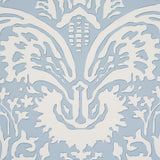 Schumacher Suffolk Damask Blue Wallpaper