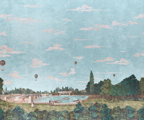 Schumacher Promenade 4 Panel Set Document Wallpaper