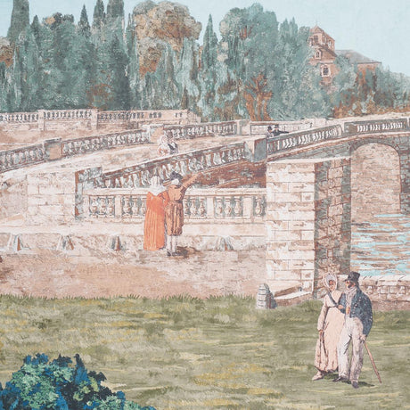 Schumacher Promenade 4 Panel Set Document Wallpaper