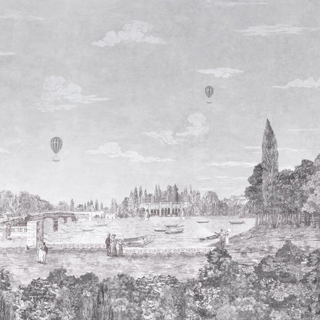 Schumacher Promenade 4 Panel Set Grisaille Wallpaper