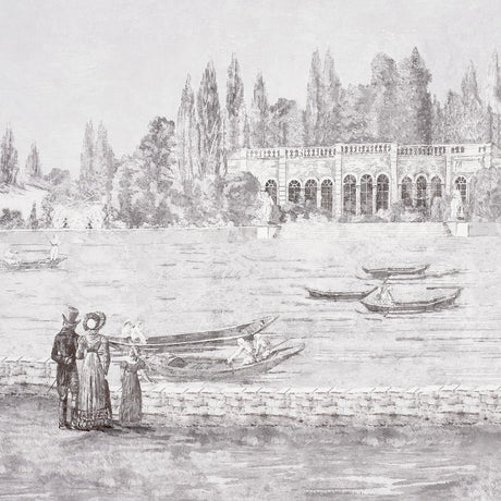 Schumacher Promenade 4 Panel Set Grisaille Wallpaper