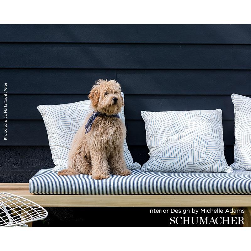 Schumacher Stitched Stripe Indoor/Outdoor Taupe Fabric