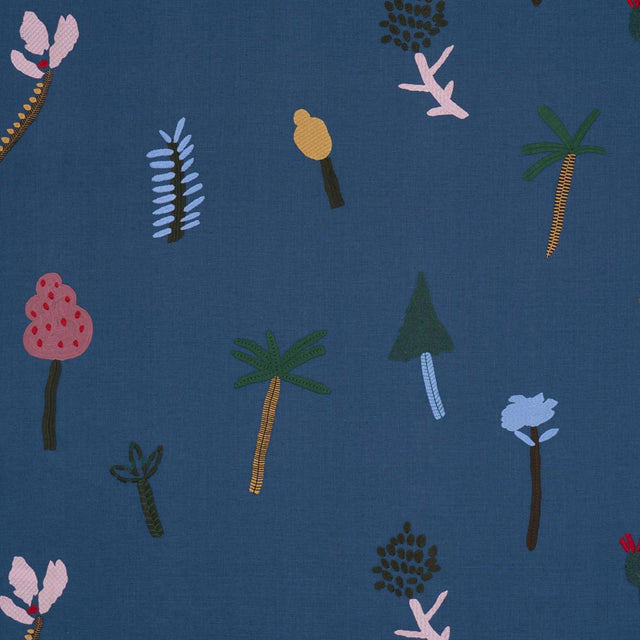 Schumacher Tropical Trees Blue Fabric